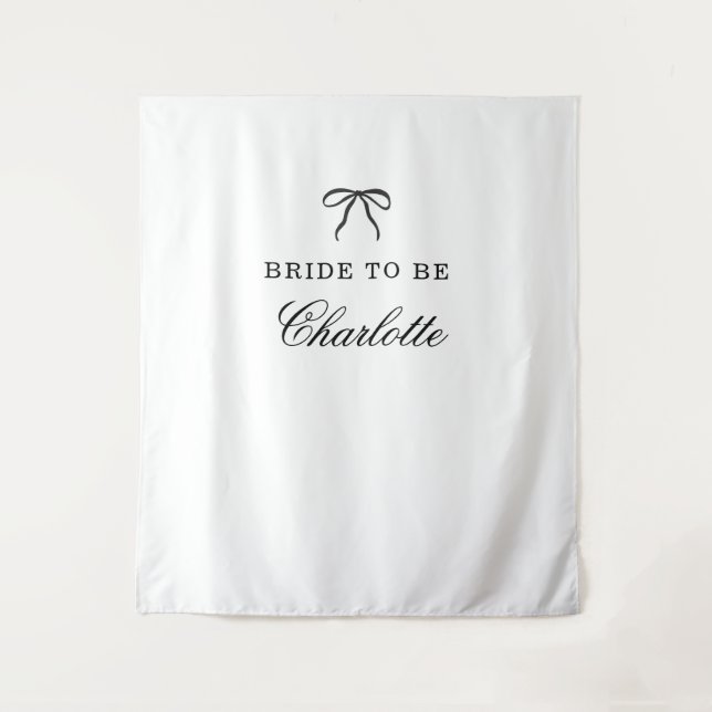 Bow Script Kokette Braut zu sein Hintergrund Wandteppich (Vorderseite)