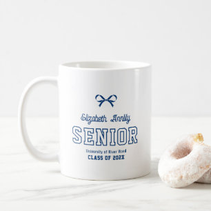 Bow Senior Custom Jahr Schrift Graduate College Kaffeetasse