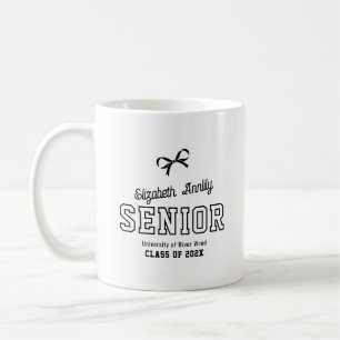 Bow Senior Custom Jahr Schrift Graduate College Kaffeetasse