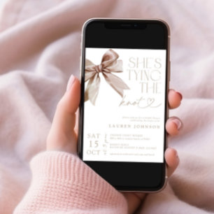 Bow She's The Knot Elegant Bridal Shower Einladung