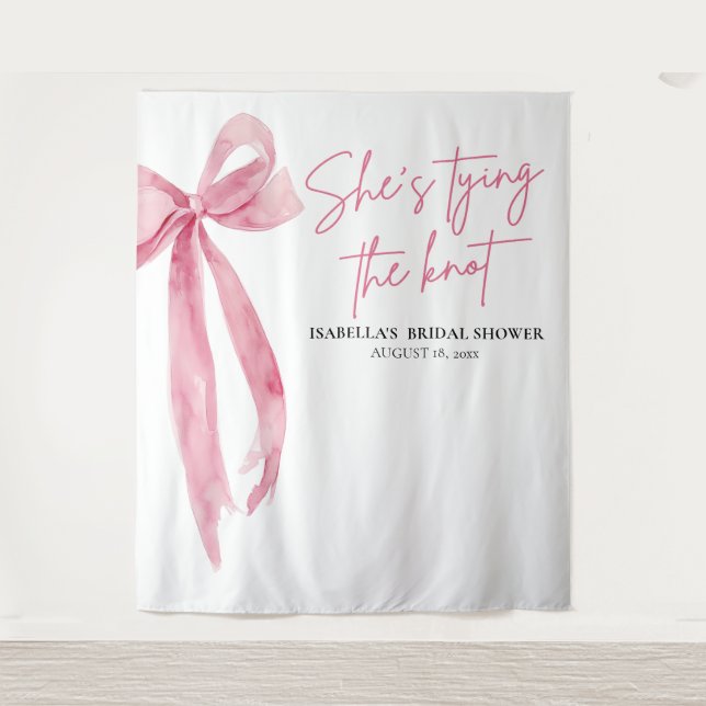 Bow, sie bindet die Rückhänge des Knotens-Brautpar Wandteppich (Vorderseite)