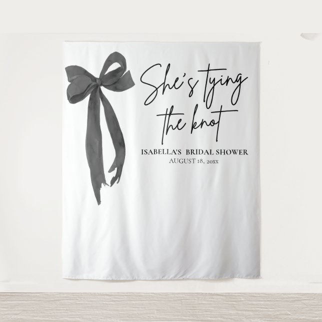 Bow, sie bindet die Rückhänge des Knotens-Brautpar Wandteppich (Vorderseite)