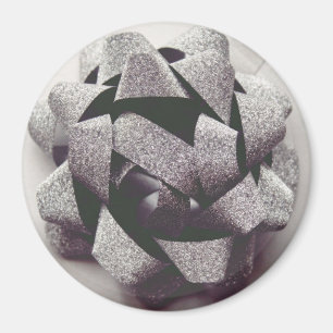 Bow silbergraues Party Magnet