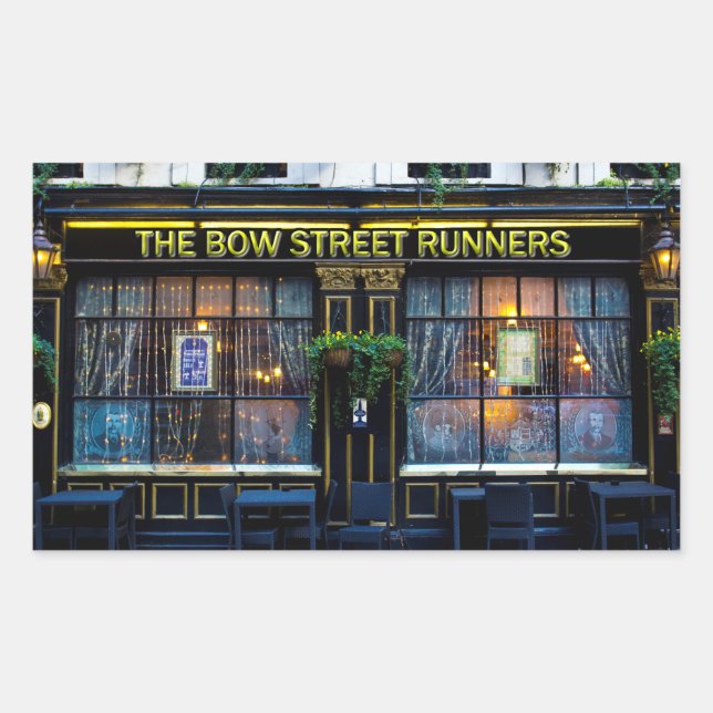 Bow Street Runners Pub Rechteckiger Aufkleber (Vorderseite)