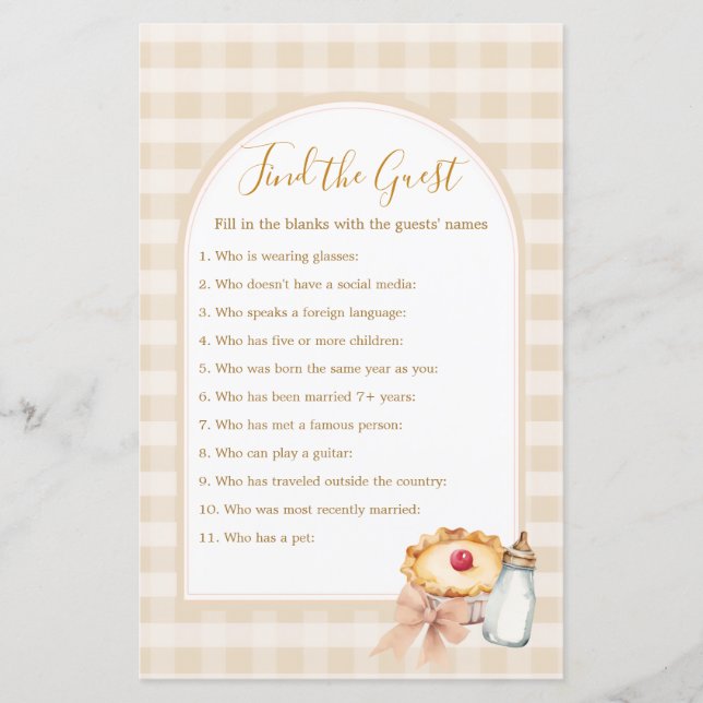 Bow Süsse Cherry Pie Pastel Gingham Finden Sie die (Vorderseite)