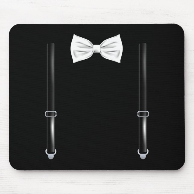 Bow Tie With Suspenders Funny Wedding And Special  Mousepad (Vorne)