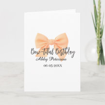 Bow-tiful birthday orange bow name date simple pas