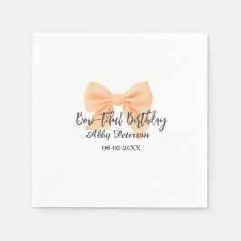 Bow-tiful birthday orange bow name date simple pas serviette