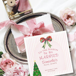 Bow Tis The Season To Be Married Bridal Shower Serviette