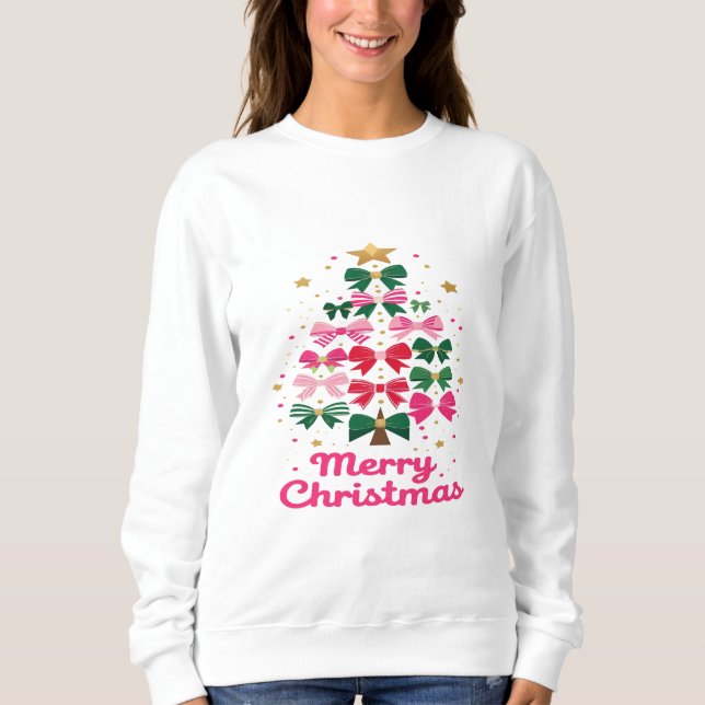 Bow Tree – Merry Christmas in Style Sweatshirt (Vorderseite)