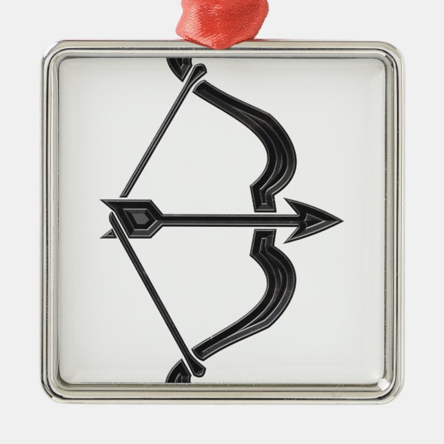 Bow und Arrow Silbernes Ornament (Vorne)