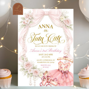 Bow und Pearl Tutu süßer Geburtstag Einladung