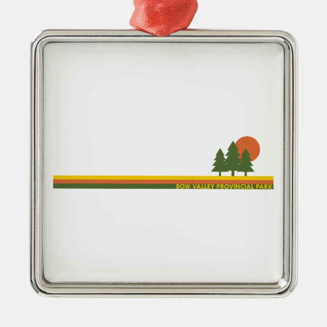 Bow Valley Provincial Park Pine Trees Sun Ornament Aus Metall (Vorne)