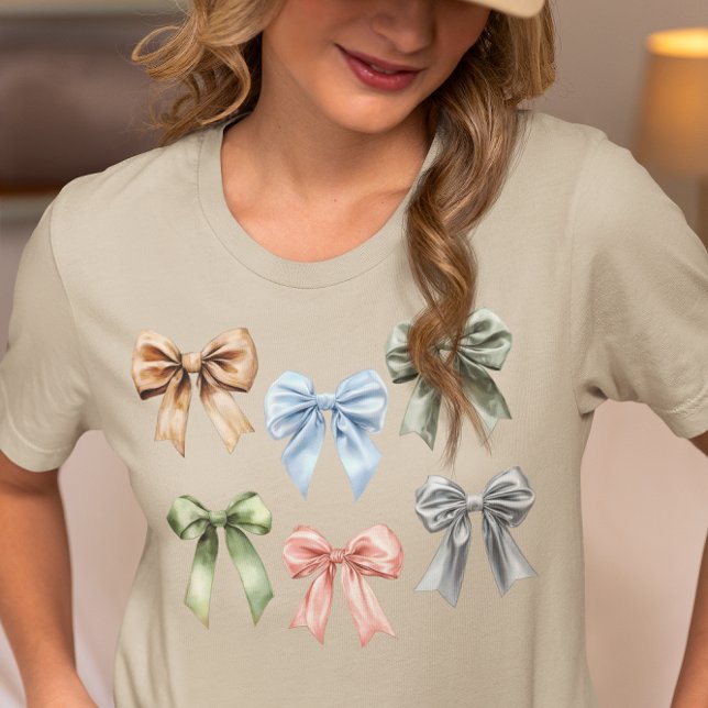 Bow Watercolor Coquette Girl Niedliches Geschenk Tri-Blend Shirt (Von Creator hochgeladen)