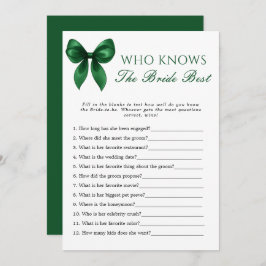 Bow Who Knows The Bride Best Bridal Shower Game Einladung