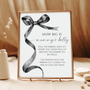 Bow Wie groß ist Mommys Baby Shower Game Poster