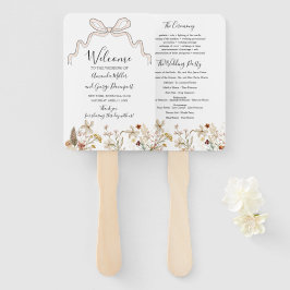 Bow Wildblumen Hochzeitsprogramm Fan Fächer