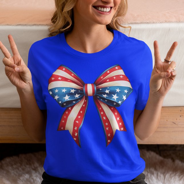 Bow zum 4. Juli Sommerflagge USA  T-Shirt (Von Creator hochgeladen)