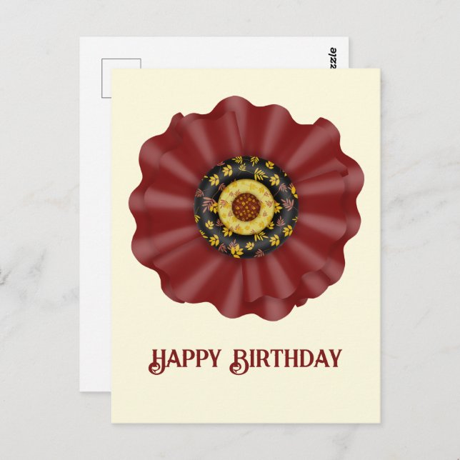 Bow zum Geburtstag Postkarte (Vorne/Hinten)