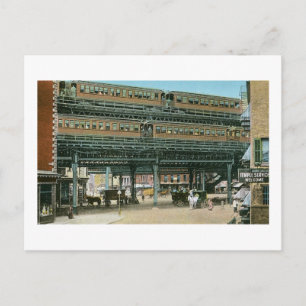 Bowery and Doubledeck Elevated, New York Postkarte