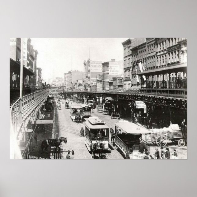Bowery at Canal Street New York City 1895 Poster (Vorne)