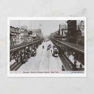 Bowery, nördlich der Grand, New York City 1910 Vin Postkarte