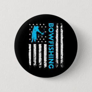 Bowfish US-Flagge Vintage Fischerei Bowfish Hunter Button
