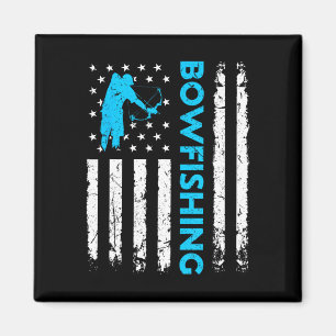 Bowfish US-Flagge Vintage Fischerei Bowfish Hunter Magnet