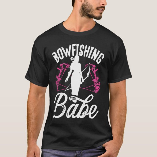 Bowfishing Babe Women Girl Bowfisher Bowhunter Arc T-Shirt (Vorderseite)