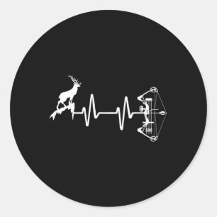 Bowhunter Deer Hebeat Bow Jagd Runder Aufkleber