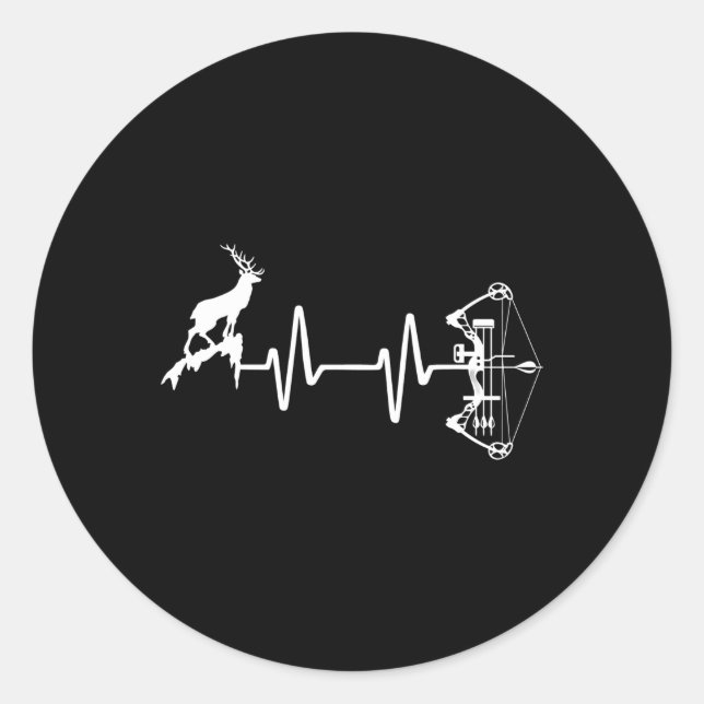 Bowhunter Deer Hebeat Bow Jagd Runder Aufkleber (Vorderseite)