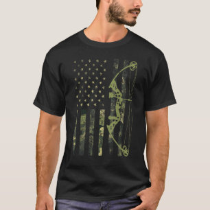 Bowhunting Archery Camouflage Us Flag Crossbow Hun T-Shirt