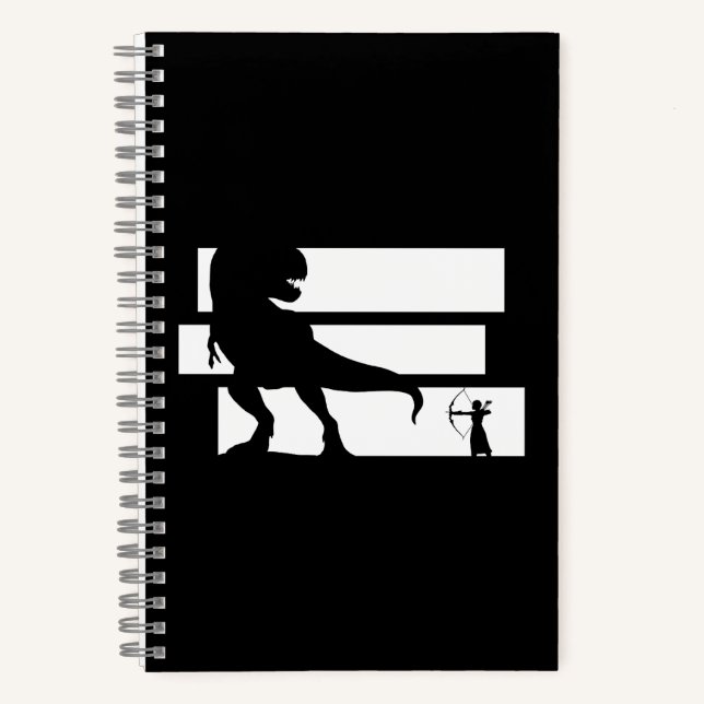 Bowhunting Dinosaurier Fantasy Archery Notizbuch (Vorderseite)