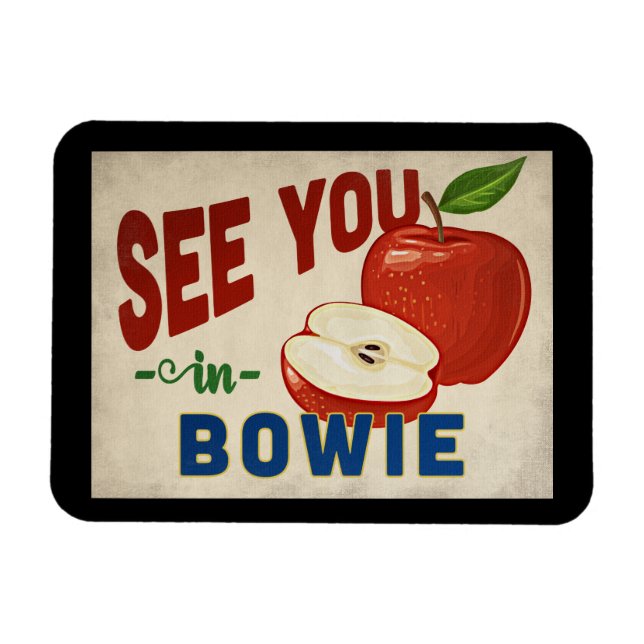 Bowie Maryland Apple - Vintage Travel Magnet (Horizontal)