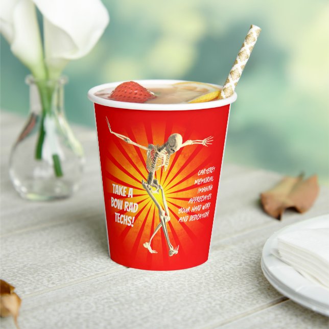 Bowing Skeleton Krass Tech Wertschätzung Pappbecher (In Situ)