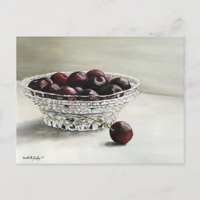 Bowl Full of Cherries Art Postkarte (Vorderseite)