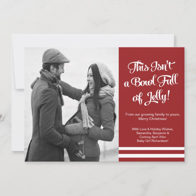 Bowl Jelly Pregnancy Foto Announccard Ankündigung (Vorderseite)