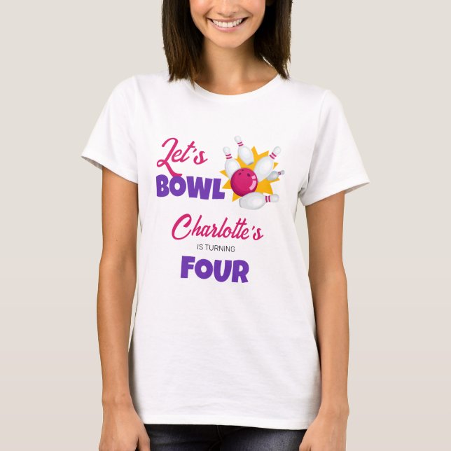 Bowl Kids Bowling Birthday Party T-Shirt (Vorderseite)