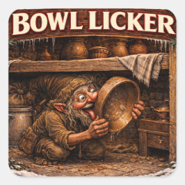 Bowl Licker Icelandic Yule Lad Quadratischer Aufkleber