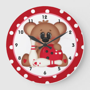 Bowl Me Over Valentine's Day Wall Clock d2 Große Wanduhr