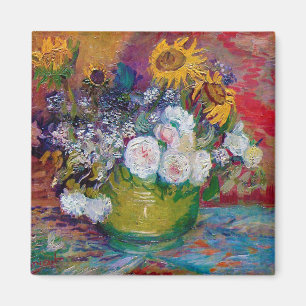 Bowl mit Blume, Van Gogh Magnet