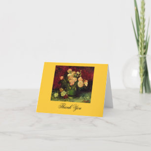 Bowl mit Peongs und Rose, Vincent van Gogh Dankeskarte