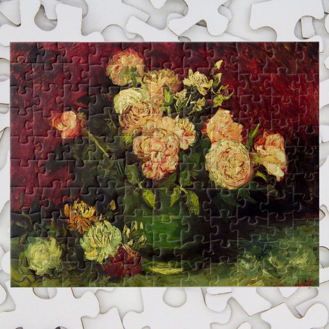 Bowl mit Peongs und Rose von Vincent van Gogh Puzzle (Von Creator hochgeladen)