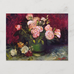 Bowl mit Peonies & Rose Van Gogh Fine Art Postkarte