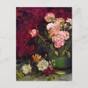 Bowl mit Peonies & Rose Van Gogh Fine Art Postkarte