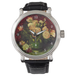 Bowl mit Peonies und Rose, Vincent van Gogh. Armbanduhr