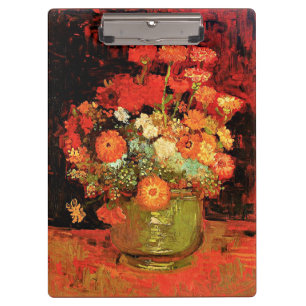 Bowl mit Zinnias von Vincent van Gogh, Klemmbrett