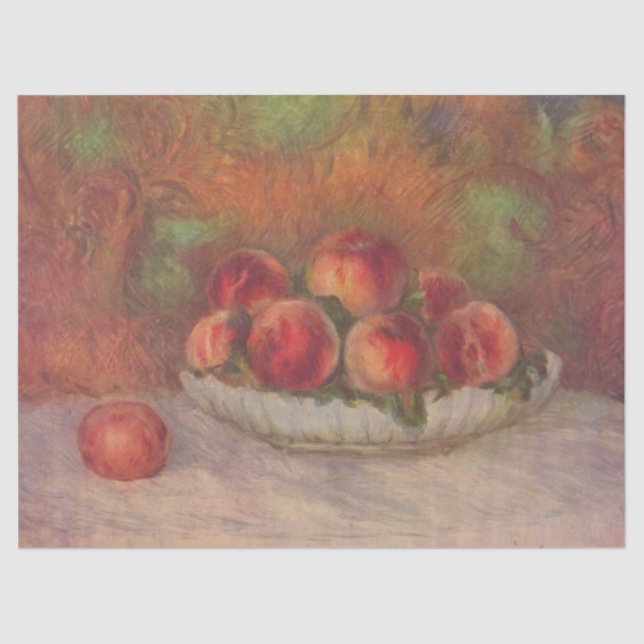 Bowl of Peaches (von Pierre-Auguste Renoir) Seidenpapier (Vorderseite)