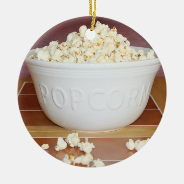 Bowl of Popcorn Keramik Ornament (Vorne)