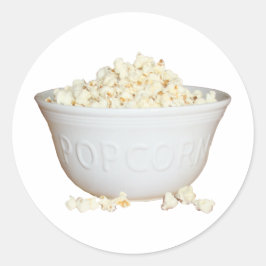 Bowl of Popcorn Runder Aufkleber